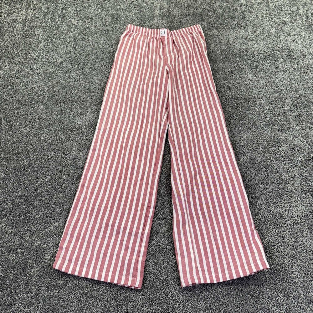 GAP Kids Pajama Pants Kids 14 Red White Striped Flannel Flame Resistant Sleep